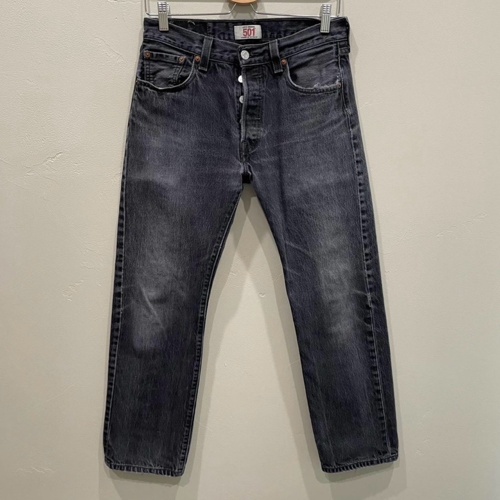 Levis original 501 faded black straight leg jeans - 30x30